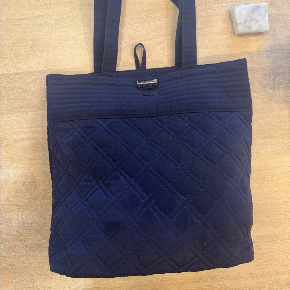 Vera Bradley Black Quilted Tote Bag Laptop Work Bag